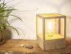 Lampe de table / lampe en bois / chêne /  ampoule edison / led / 1800k / Éclairage indirect chaud / design / minimaliste / cube / lanterne