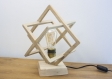 Lampe de table / lampe en bois de chêne / design minimaliste cadres imbriqués / ampoule led edison / pied en bois d'hévéa / fait à la main