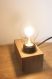 Tiny / lampe de table / petite lampe de chevet / bloc de bois exotique massif / ampoule led edison / eclairage chaud 1800k / interrupteur