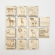 Memory en bois animaux d'afrique - 26 cartes - ecriture script - sac de rangement offert