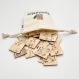 Memory en bois animaux de la ferme - 26 cartes - ecriture cursive - sac de rangement offert