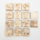 Memory en bois animaux d'amérique - 26 cartes - ecriture script - sac rangement offert