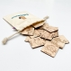 Memory en bois animaux de la mer - 26 cartes - ecriture de script - sac de rangement offert