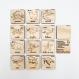 Memory en bois animaux de la mer - 26 cartes - ecriture de cursive - sac de rangement offert