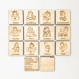 Memory en bois licorne - 26 cartes - ecriture script - sac de rangement offert