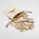 Memory en bois dinosaure - 26 cartes - ecriture cursive - sac de rangement offert
