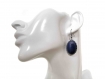 Boucles d'oreille en lapis-lazuli naturel, personnalisables, crochets en acier chirurgical