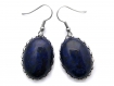 Boucles d'oreille en lapis-lazuli naturel, personnalisables, crochets en acier chirurgical