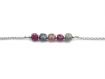 Bracelet en rubis et saphirs rustiques : corindons naturels, réglable, acier inoxydable qualité bijouterie