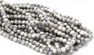 Lot de perles de pierres  howlite blanche veinées ronde 8 mm /  10/20/1 chapelet 49 perles