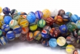 Lot de perles de verre millefiori givrées rondes couleur mixte 8mm/6mm  - lot de 20/50 unités