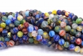 Lot de perles de verre millefiori givrées rondes couleur mixte 8mm/6mm  - lot de 20/50 unités