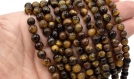Perles rondes oeil de tigre ab - 4mm/6mm/8mm/10mm par lot de  10/20/50 perles