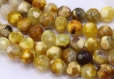 X20 perles agates de feu rondes naturelles 8mm/6mm