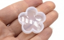 X1 moule fleur souple en silicone transparent blanc 32mm x 31mm, moule résine, polymer, bougie, savon..