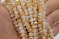 Perles  verre abaque électroplate rose ou old lace, 6x4.5 mm  lot de 50 / 100 unités