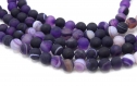 Perles agate  8mm violine givrées  rondes / pearls agate 8mm frosted purple  round per lot of 10/20 beads