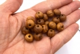 Perles en bois d'olivier forme rondelle 10mm  - artisanal français