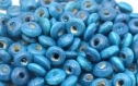 Perles rondelle en bois 3x6mm bleu, perle turquoise plate ronde en bois lot de 100/200/500 perles