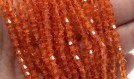 Perles à facettes  verre toupie orange halloween 4mm - glass beads glass orange spoon 5/32