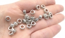 Perles rondes argent tibétain grand trou bracelet 7mm - metal beads - par lots de : 20 / 30 / 50 unités