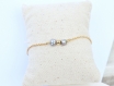Bracelet femme  fin perles d'eau douce keshi-plaqué or