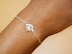 Bracelet femme / chaîne fine délicate médaille fleur de  lotus  /argent massif 925 / bracelet minimaliste