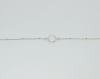 Bracelet femme / chaîne très fine délicate anneau zirconium /argent massif 925 / bracelet minimaliste