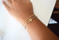 Bracelet femme minimaliste chaîne maille fantaisie - doré à l 'or fin
