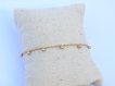 Bracelet femme de style minimaliste de chaîne pampilles boules  - plaqué or
