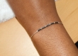 Bracelet femme / chaîne fine délicate / perles miyuki  /argent massif 925 / bracelet minimaliste