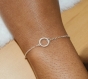 Bracelet femme / chaîne très fine délicate anneau /argent massif 925 / bracelet minimaliste