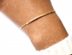Bracelet femme délicat / chaîne fine avec barre /cadeau femme  /doré à l 'or fin