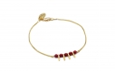Bracelet femme et pampilles intercalées de perles de corail doré à l 'or fin