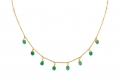 Collier de demoiselle d'honneur- collier breloque doré à l 'or fin décoré de perles facettes semi-précieuse de jade