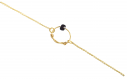 Bracelet femme délicat / anneau  orné de perle de quartz fumé  /cadeau femme /en gold filled ( or rempli)