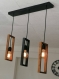 Lustre trèfle en bois, suspension luminaire en bois, lampe suspendue contemporaine, lampe de plafond, éclairage en bois de pendentif