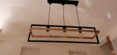 Lustre mimosa en bois, suspension luminaire en bois, lampe suspendue contemporaine, lampe de plafond, éclairage en bois artisanal