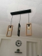 Lustre trèfle en bois, suspension luminaire en bois, lampe suspendue contemporaine, lampe de plafond, éclairage en bois de pendentif
