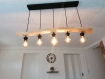 Lustre cyle en bois flotté, suspension luminaire en bois flotté, lampe suspendue contemporaine, lampe de plafond, éclairage en bois