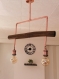 Lustre en bois flotté, suspension luminaire en bois flotté, lampe suspendue contemporaine, lampe de plafond, éclairage en bois de pendentif