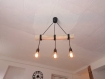 Lustre lila en bois flotté, suspension luminaire en bois flotté, lampe suspendue contemporaine, lampe de plafond, éclairage en bois