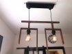 Suspension luminaire lustre design en bois