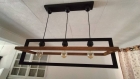 Lustre mimosa en bois, suspension luminaire en bois, lampe suspendue contemporaine, lampe de plafond, éclairage en bois , artisanal