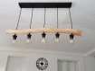 Lustre cyle en bois flotté, suspension luminaire en bois flotté, lampe suspendue contemporaine, lampe de plafond, éclairage en bois