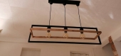 Lustre mimosa en bois, suspension luminaire en bois, lampe suspendue contemporaine, lampe de plafond, éclairage en bois artisanal