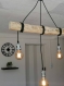 Lustre en bois flotté, suspension luminaire en bois flotté, lampe suspendue contemporaine, lampe de plafond, éclairage en bois de pendentif