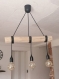 Lustre lila en bois flotté, suspension luminaire en bois flotté, lampe suspendue contemporaine, lampe de plafond, éclairage en bois