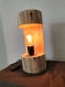 Lampe de chevet en bois flotté naturel , lampe contemporaine, lampe artisanale, abat-jour en bois, abat-jour fait main