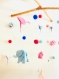 Mobile/suspension/paper mobile/décoration chambre bébé en bois et papier origami/nursery mobile/flamingo, elephant.baby's room décoration